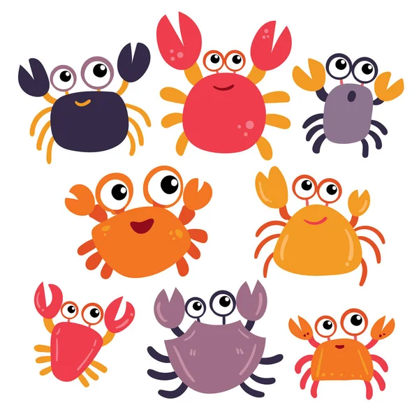 Crab Caracter Vector Design Crab Vector Colectare Design — Vector de stoc