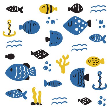 karakter vektör tasarımı balık, balık vektör toplama tasarım