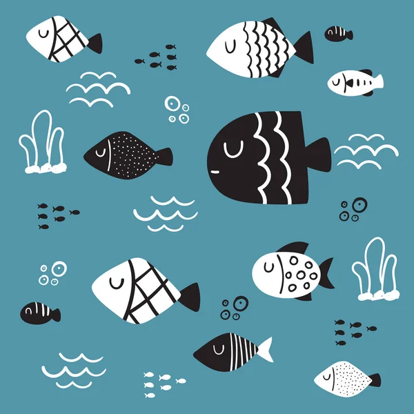 fish character vector design, fish vector collection design