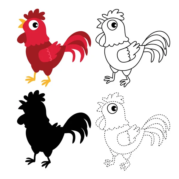 Chicken Worksheet Vector Design Chicken Artwork Vector Design — Stock Vector