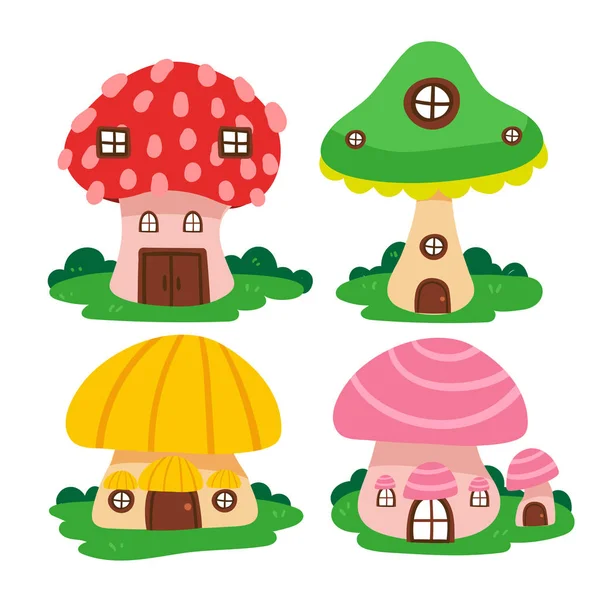 Mushroom House Vector Collection Design Mushroom Home Vector Collection Design — Stock Vector