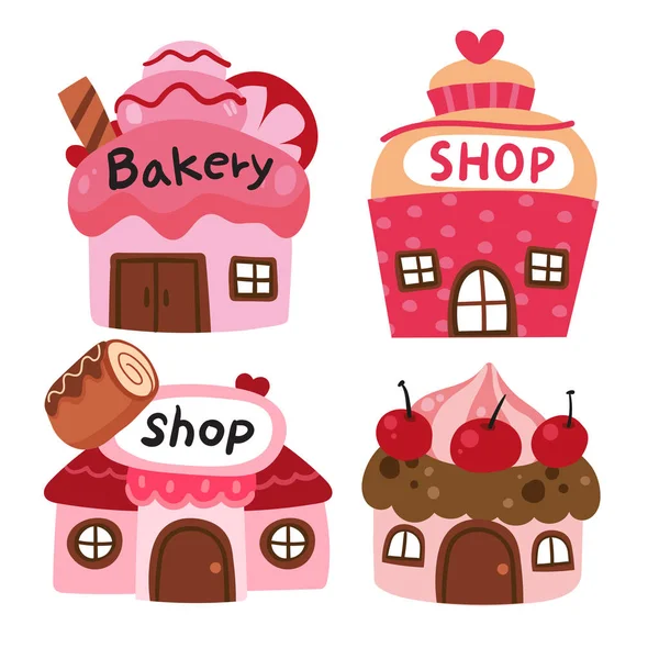 Bakery Shop Vector Collection Design Sweet Shop Vector Collection Design — Stock Vector
