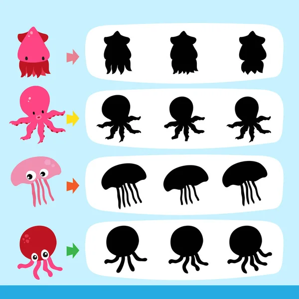 Calamar Juego Vector Diseño Pulpo Juego Vector Diseño — Archivo Imágenes Vectoriales