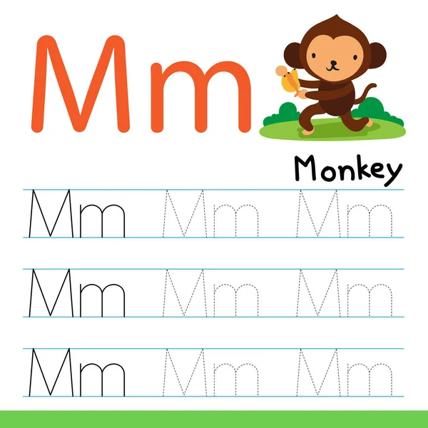 Monkey Drawing Line Vector Design Monkey Line Drawing Vector Design — Stock Vector