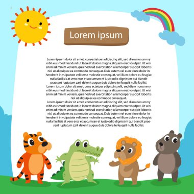 hayvanlar arka plan vektör tasarımı, yaban hayatı arka plan vektör tasarımı