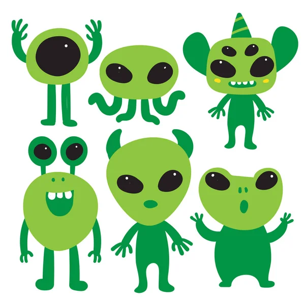 alien character collection design, alien vector collection design