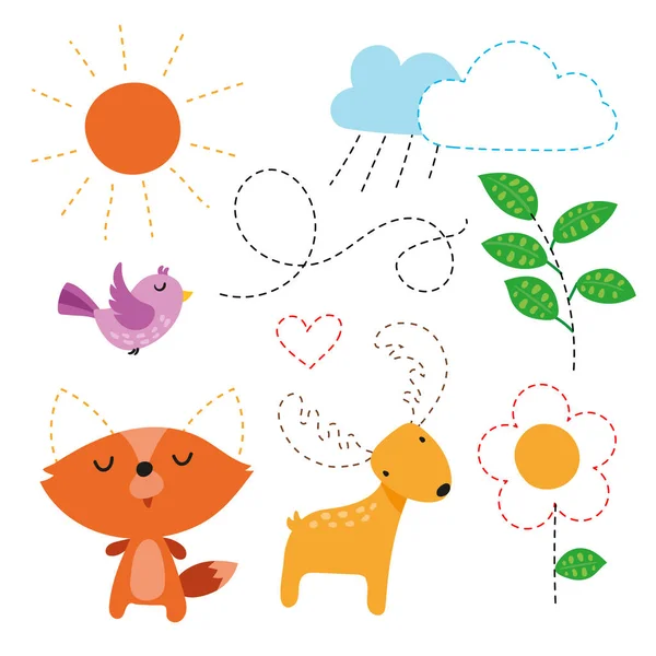 Çocuk, çocuk için sanat vektör tasarımı için çalışma sayfası vektör tasarımı