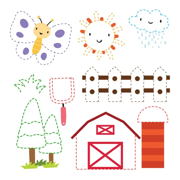 Çocuk, çocuk için sanat vektör tasarımı için çalışma sayfası vektör tasarımı