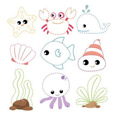 Çocuk, çocuk için sanat vektör tasarımı için çalışma sayfası vektör tasarımı