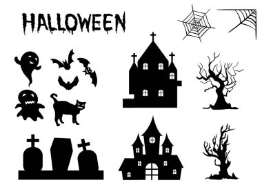 Cadılar Bayramı vektör toplama tasarımı, mutlu Cadılar Bayramı vektör tasarımı