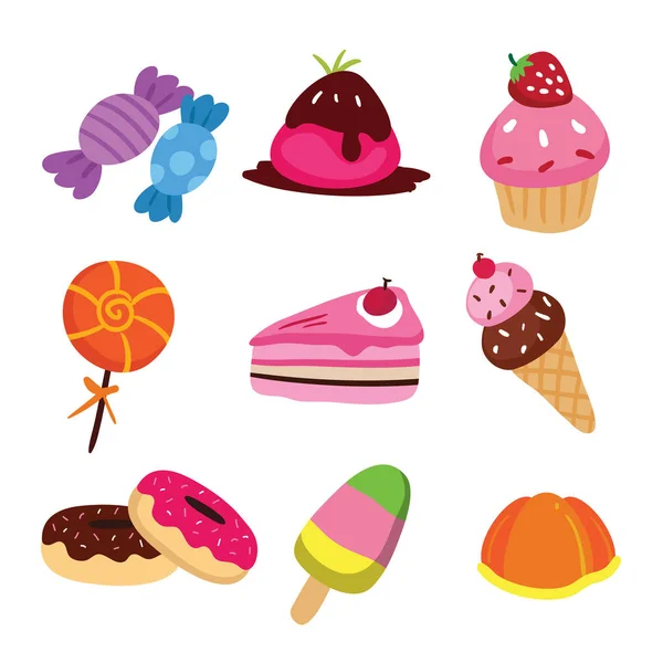 Dessert Vector Collection Design Sweets Vector Collection Design — Stock Vector