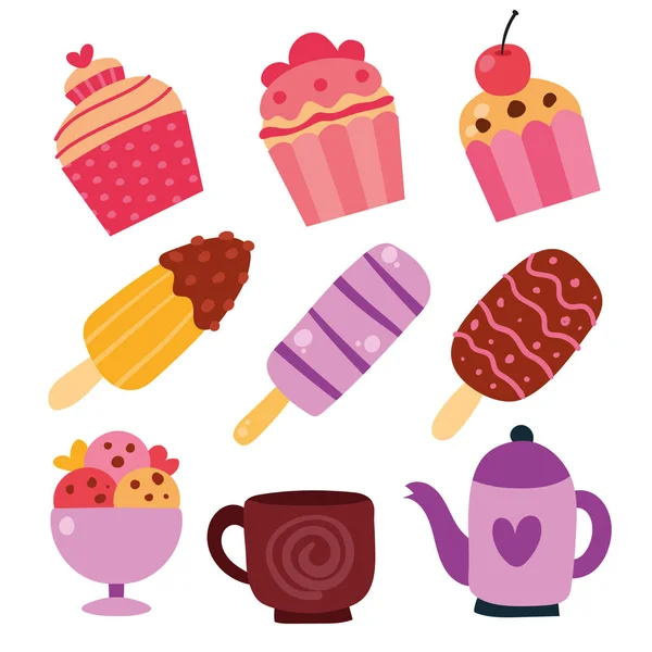 Dessert Vector Collection Design Sweets Vector Collection Design — Stock Vector