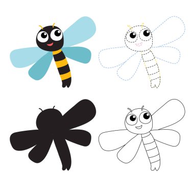 Yusufçuk çalışma sayfası vektör tasarımı için çocuk, çocuk için yusufçuk sanat vektör tasarımı