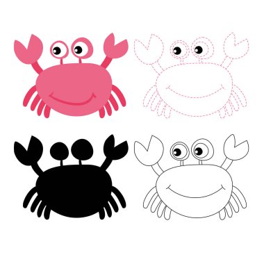 çalışma sayfası vektör tasarımı çocuk, yengeç sanat vektör tasarımı için yengeç