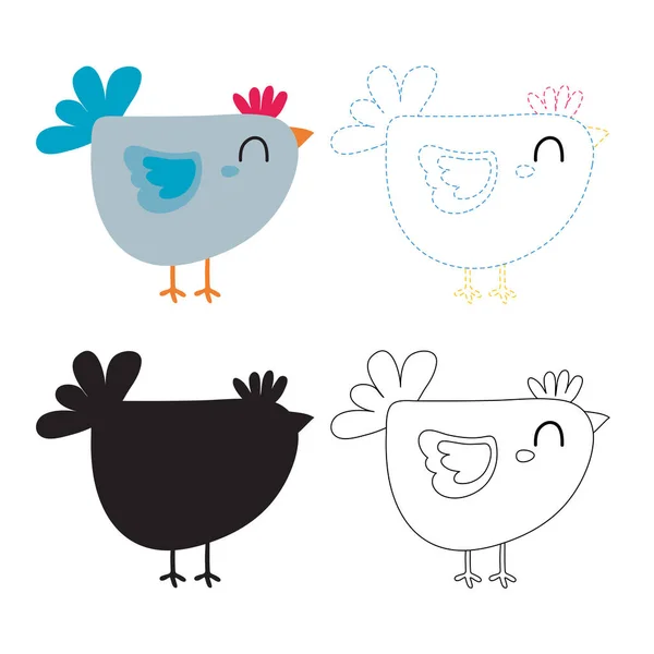 Diseño Vectores Hoja Cálculo Aves Para Niños Diseño Vectores Ilustraciones — Vector de stock