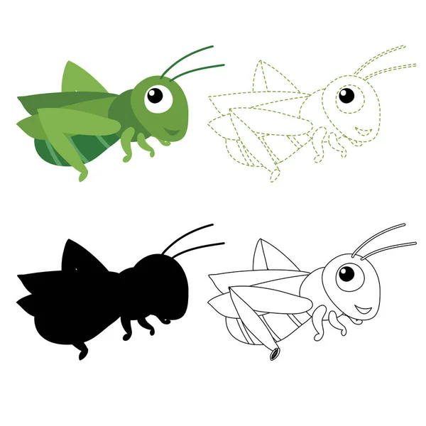 Grasshopper Arbeitsblatt Vektordesign Grasshopper Artwork Vektordesign — Stockvektor