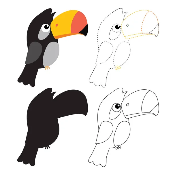 Papagei Worksheet Vektordesign Für Kind Papagei Artwork Vektordesign Für Kind — Stockvektor