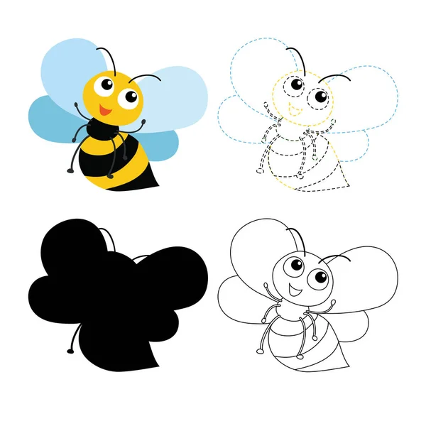 Pszczoła Arkusza Wektor Design Pszczoła Grafika Projekt Wektor — Wektor stockowy