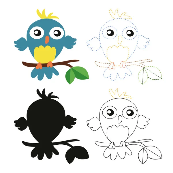 Σχεδίαση Διανυσματικών Φύλλο Πουλιών Για Παιδί Σχεδίαση Πουλιών Έργα Τέχνης — Διανυσματικό Αρχείο