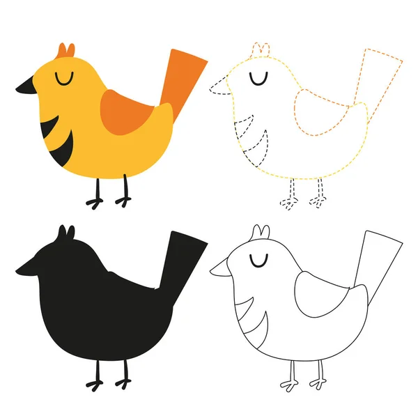 Diseño Vectores Hoja Cálculo Aves Para Niños Diseño Vectores Ilustraciones — Vector de stock