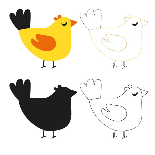 Diseño Vectores Hoja Cálculo Aves Para Niños Diseño Vectores Ilustraciones — Vector de stock