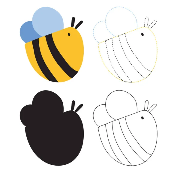 Векторный Дизайн Пчелиных Листов Детей Векторный Дизайн Пчелиных Рисунков Детей — стоковый вектор