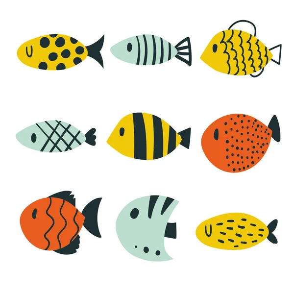 Diseño Vectores Colección Peces Diseño Vectores Colección Mar — Vector de stock