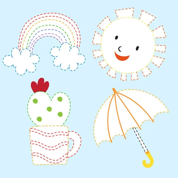 Doğa çizim vektör tasarımı çocuk, doğa sayfa boyama vektör tasarım için