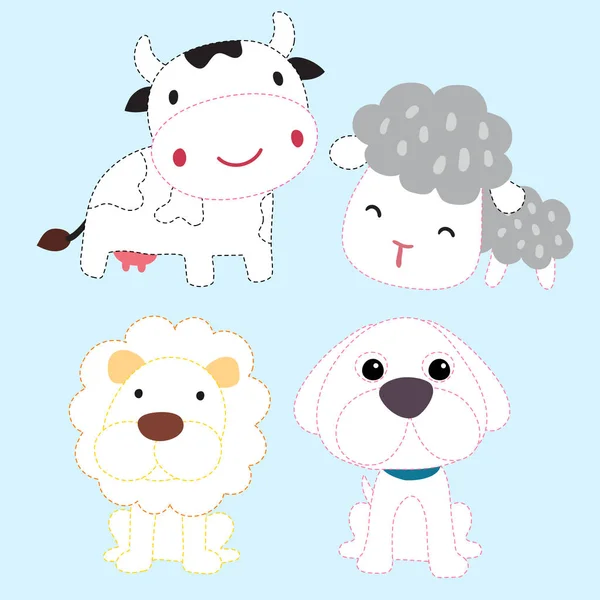 Çocuk, hayvan sayfa boyama vektör tasarım için hayvanlar çizim vektör tasarımı