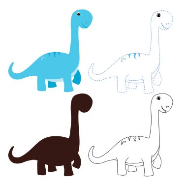 dinozor çalışma sayfası vektör tasarımı, dinozor sanat vektör tasarımı