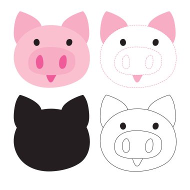 domuz çalışma sayfası vektör tasarımı, domuz sanat vektör tasarımı