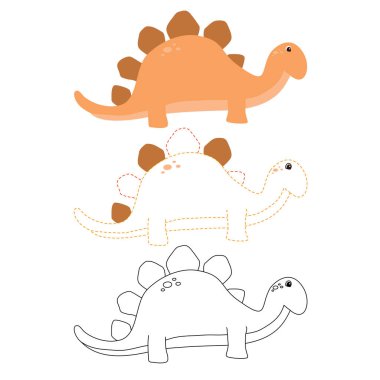 dinozor çalışma sayfası vektör tasarımı, dinozor sanat vektör tasarımı