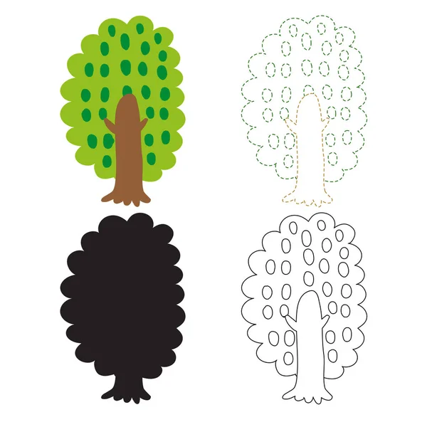 Diseño Vectores Hoja Trabajo Árbol Diseño Vectores Ilustraciones Árbol — Vector de stock