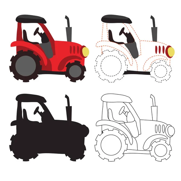 Diseño Vector Hoja Trabajo Del Tractor Diseño Vector Obra Arte — Vector de stock