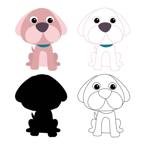 Diseño Vectores Hoja Trabajo Para Perros Diseño Vectores Obras Arte — Vector de stock