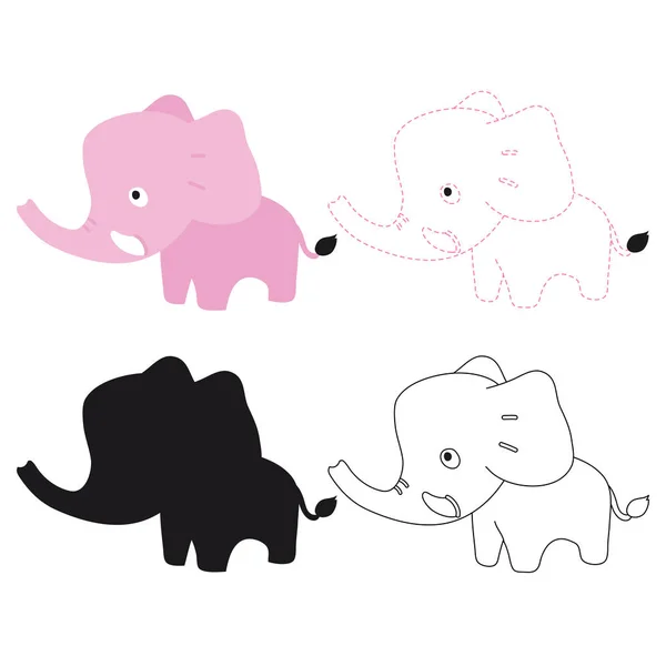 Diseño Vectores Hoja Trabajo Elefante Diseño Vectores Obras Arte Elefante — Vector de stock