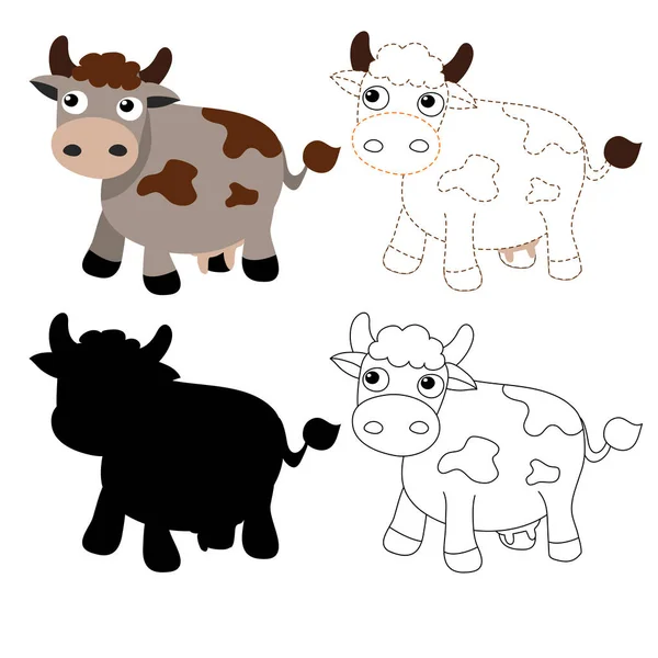 Dairy Cow Worksheet Vector Design Cow Artwork Vector Design — Stock Vector