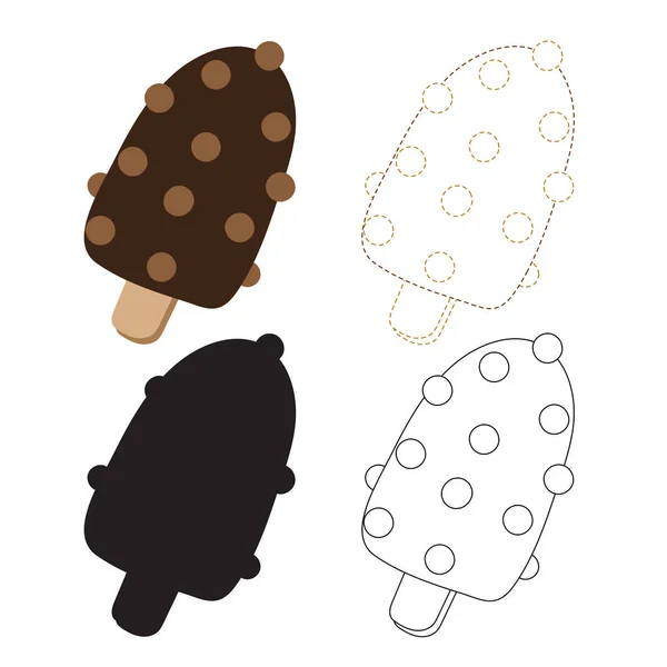 Diseño Vectores Hoja Trabajo Helado Diseño Vectores Obras Arte Helado — Vector de stock