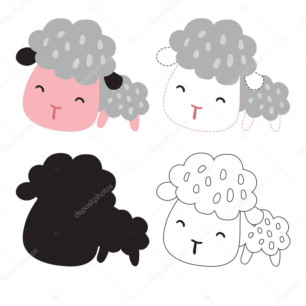 sheep worksheet vector design, sheep artwork vector design