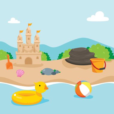 deniz arka plan vektör tasarımı, Plaj arka plan vektör tasarımı