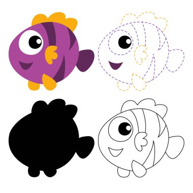 çalışma sayfası vektör tasarımı balık, balık sanat vektör tasarımı