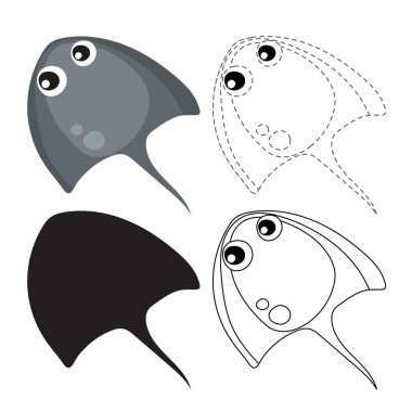 Stingray çalışma sayfası vektör tasarımı, stingray sanat vektör tasarımı
