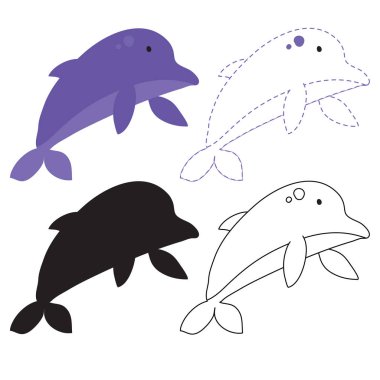 yunus çalışma sayfası vektör tasarımı, yunus sanat vektör tasarımı