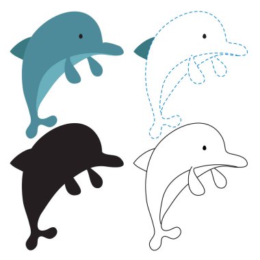 yunus çalışma sayfası vektör tasarımı, yunus sanat vektör tasarımı