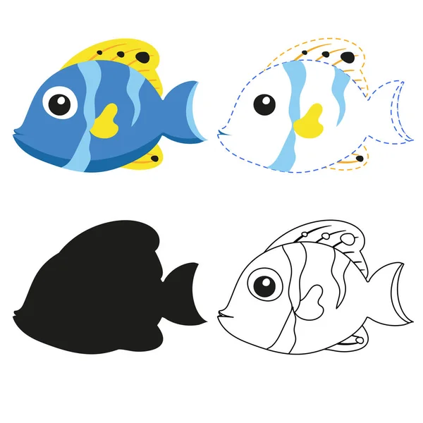 Fish Worksheet Vector Design Fish Artwork Vector Design — Stock Vector