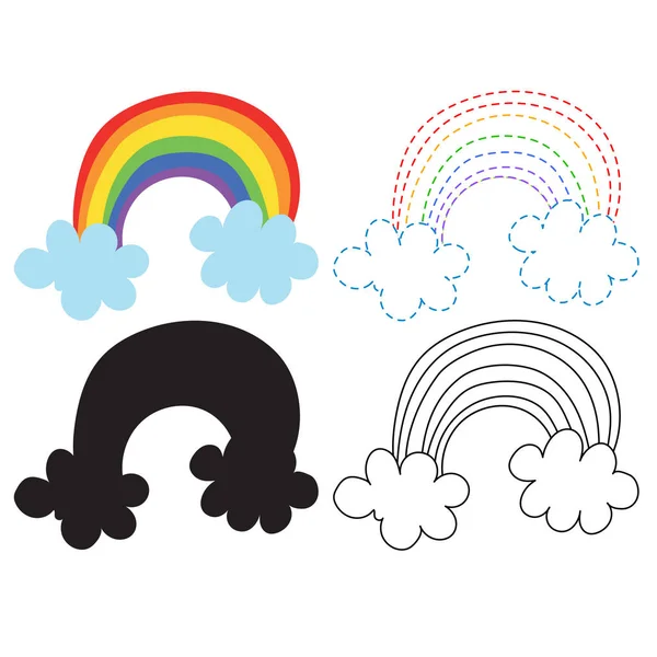 gökkuşağı çalışma sayfası vektör tasarımı, rainbow sanat vektör tasarımı