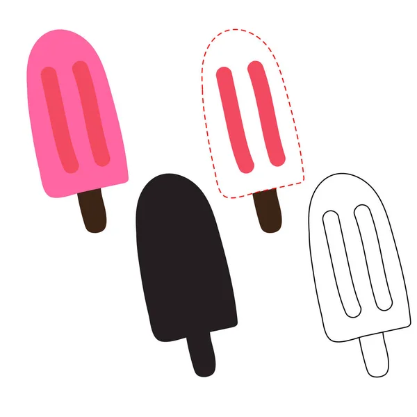 冰淇淋工作表矢量设计 冰淇淋艺术品矢量设计 — 图库矢量图片