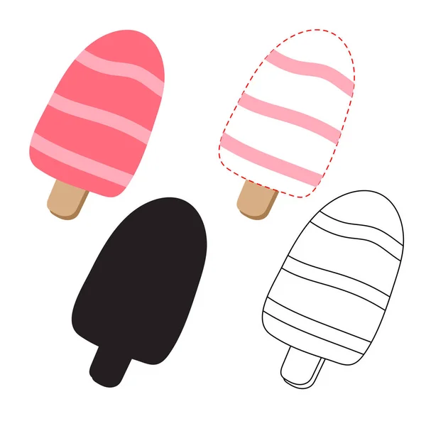 Diseño Vectores Hoja Trabajo Helado Diseño Vectores Obras Arte Helado — Vector de stock