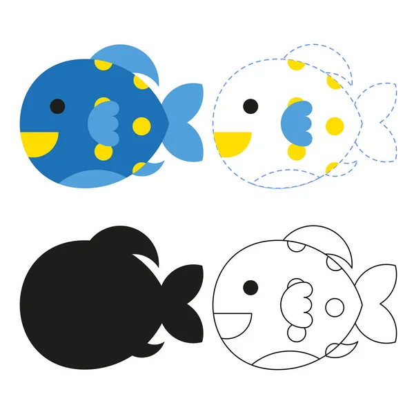Ψάρια Φύλλο Διανυσματική Σχεδίαση Ιχθυέλαιο Design Έργα Τέχνης Διάνυσμα — Διανυσματικό Αρχείο