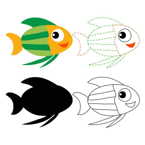 Fish Worksheet Vector Design Fish Artwork Vector Design — Stock Vector